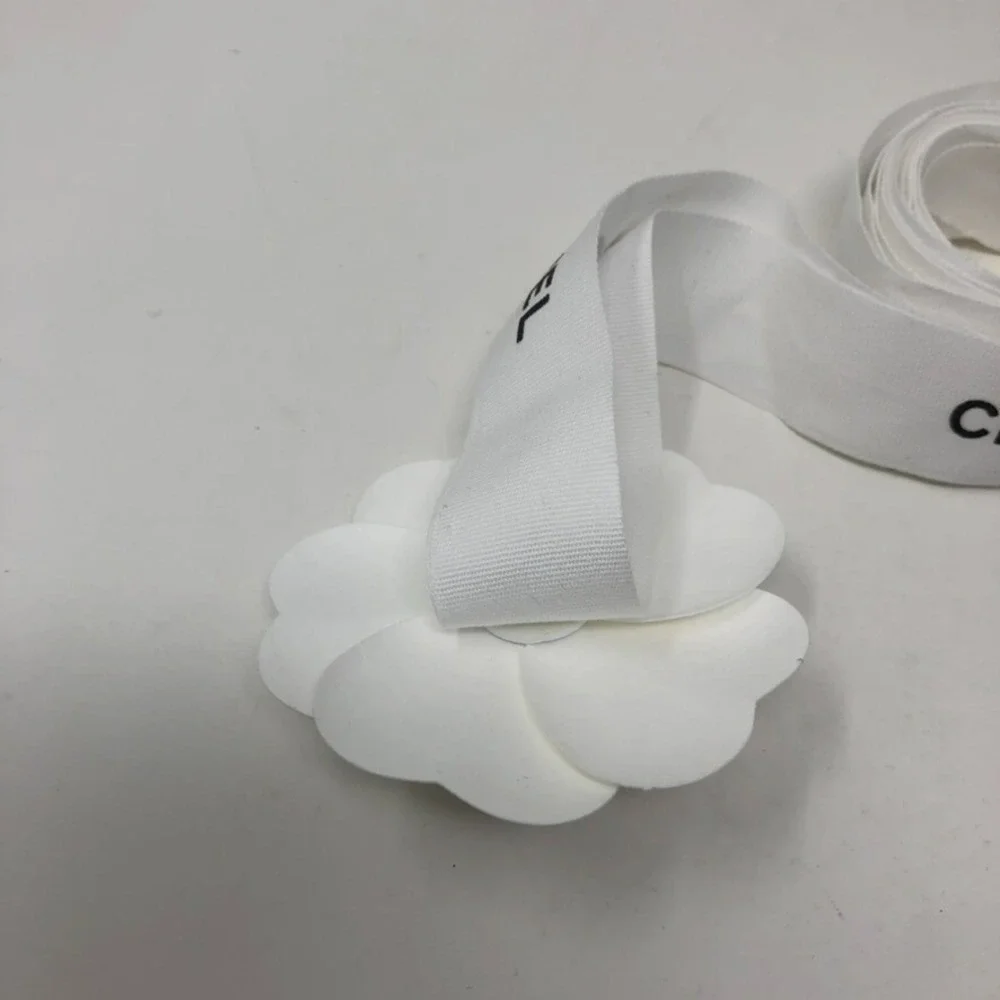 Authentic Chanel Gift Bag Shopping Small White Ribbon Flower Travel Storage